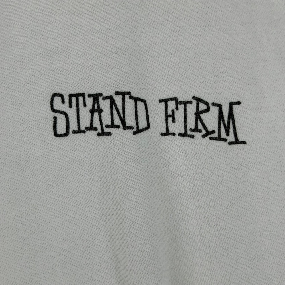 Stussy White "End Racism Now" Cropped T Shirt Graphic Tee Size Medium - Picture 4 of 12